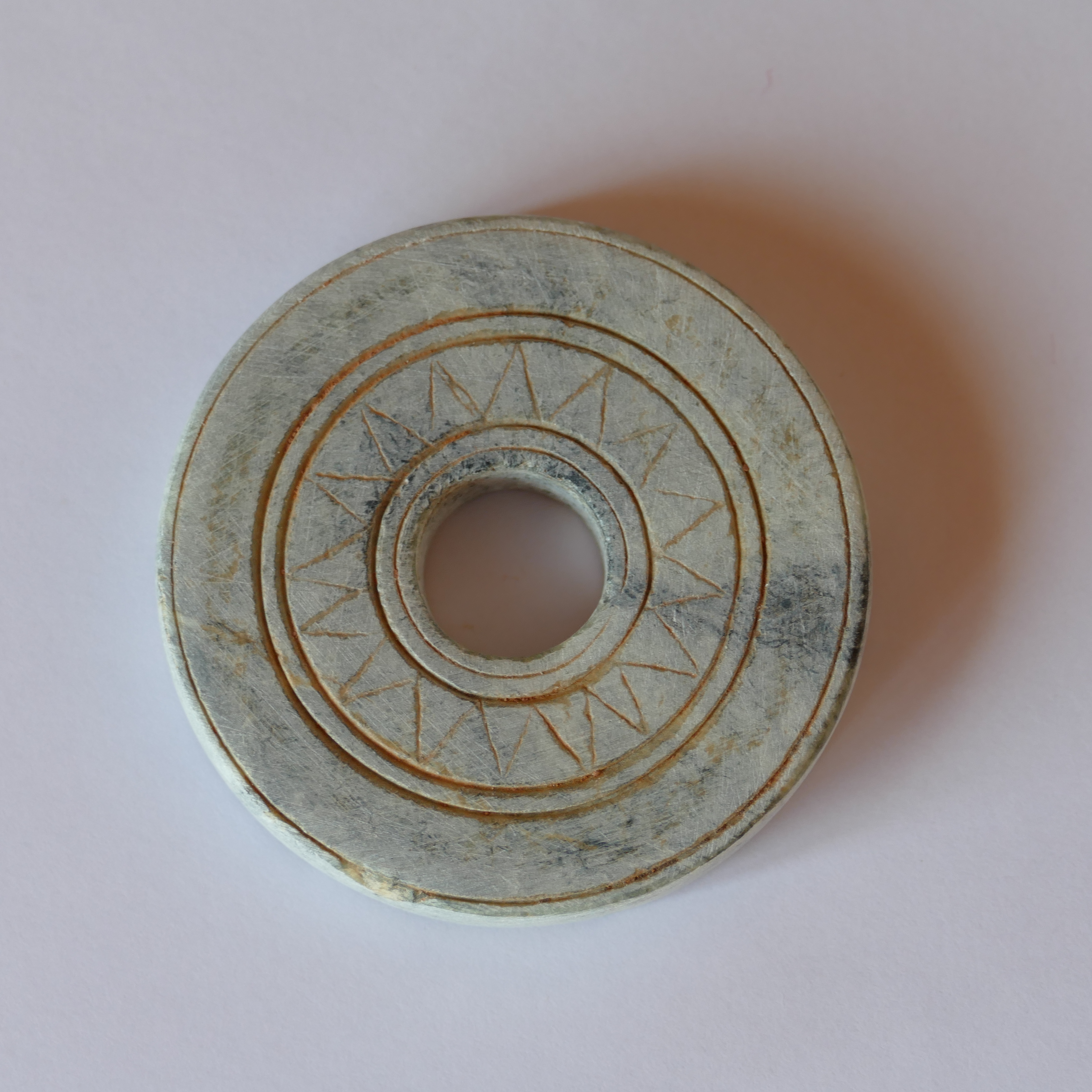 Viking age soapstone whorl reproduction